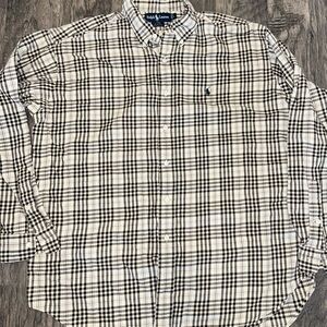 Ralph Lauren Men's Black and White Plaid Shirt